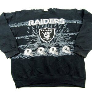VTG Las Vegas Raiders Sweatshirt Oakland Raiders Mens XL Double-Sided NFL Logo